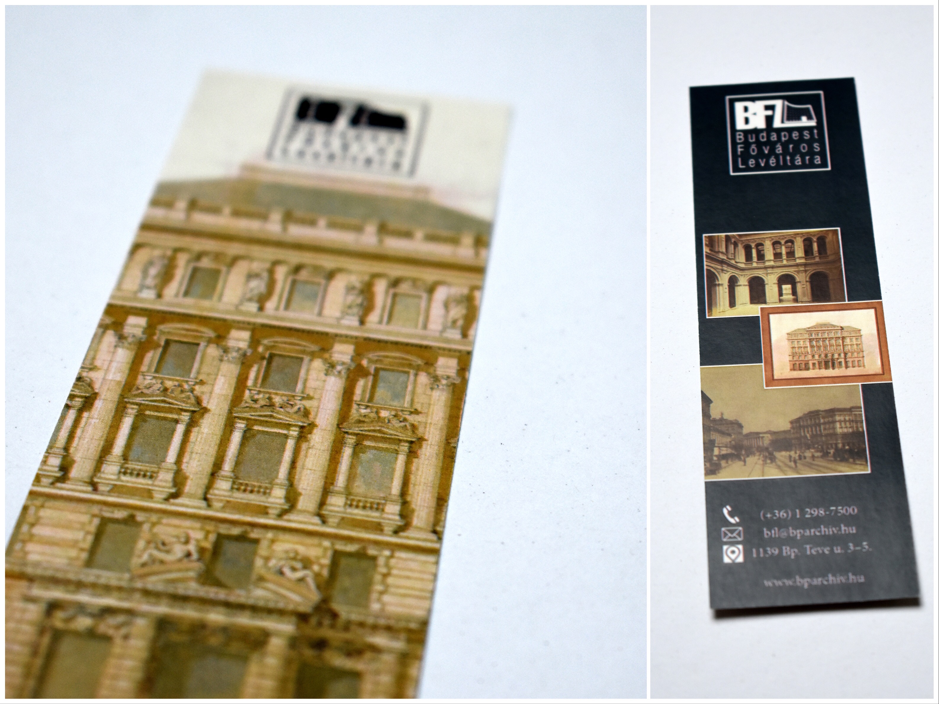 Budapest City Archives bookmark
